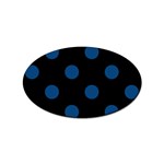 Polka Dots - Dark Cerulean on Black Sticker Oval (100 pack)