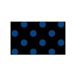 Polka Dots - Dark Cerulean on Black Sticker Rectangular (100 pack)