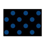 Polka Dots - Dark Cerulean on Black Sticker A4 (10 pack)