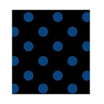 Polka Dots - Dark Cerulean on Black Greeting Card 4.5  x 6 