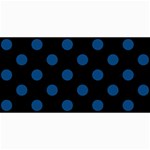 Polka Dots - Dark Cerulean on Black 4  x 8  Photo Cards