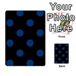 Polka Dots - Dark Cerulean on Black Multi-purpose Cards (Rectangle)