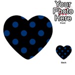 Polka Dots - Dark Cerulean on Black Multi-purpose Cards (Heart)