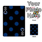 Polka Dots - Dark Cerulean on Black Playing Cards 54 Designs