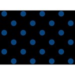 Polka Dots - Dark Cerulean on Black Birthday Cake 3D Greeting Card (7x5)