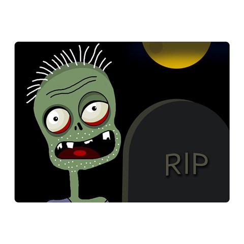Halloween zombie on the cemetery Double Sided Flano Blanket (Mini)  from ArtsNow.com 35 x27  Blanket Back