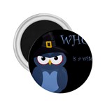 Halloween witch - blue owl 2.25  Magnets