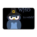 Halloween witch - blue owl Small Doormat 