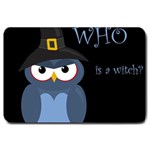 Halloween witch - blue owl Large Doormat 