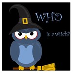 Halloween witch - blue owl Large Satin Scarf (Square)