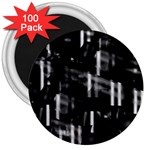 Black and white neon city 3  Magnets (100 pack)