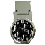 Black and white neon city Money Clip Watches