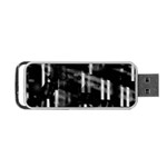 Black and white neon city Portable USB Flash (One Side)