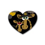 Giraffe Halloween party Rubber Coaster (Heart) 