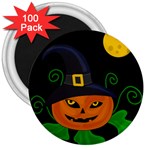 Halloween witch pumpkin 3  Magnets (100 pack)