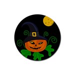 Halloween witch pumpkin Rubber Round Coaster (4 pack) 