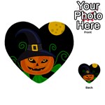 Halloween witch pumpkin Multi-purpose Cards (Heart) 