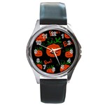 Halloween pumpkin pattern Round Metal Watch