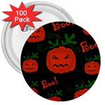Halloween pumpkin pattern 3  Buttons (100 pack) 
