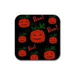 Halloween pumpkin pattern Rubber Square Coaster (4 pack) 