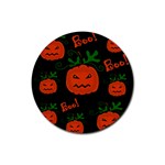 Halloween pumpkin pattern Rubber Coaster (Round) 