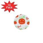 Halloween pumpkins pattern 1  Mini Buttons (10 pack) 