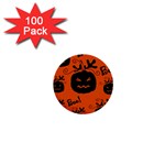 Halloween black pumpkins pattern 1  Mini Buttons (100 pack) 
