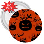 Halloween black pumpkins pattern 3  Buttons (100 pack) 