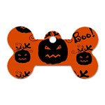Halloween black pumpkins pattern Dog Tag Bone (Two Sides)