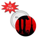 Halloween black witch 1.75  Buttons (10 pack)