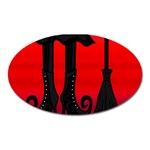 Halloween black witch Oval Magnet