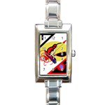 Abstract art Rectangle Italian Charm Watch