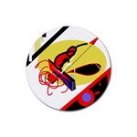 Abstract art Rubber Round Coaster (4 pack) 