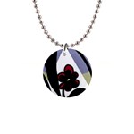 Black flower Button Necklaces