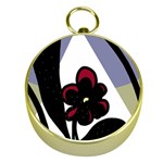 Black flower Gold Compasses