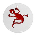 Red lizard Ornament (Round) 