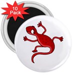 Red lizard 3  Magnets (10 pack) 