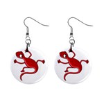 Red lizard Mini Button Earrings