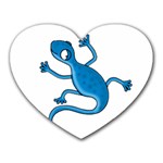 Blue lizard Heart Mousepads