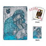 Mother Mary And Infant Jesus Christ  Blue Portrait Old Vintage Drawing Playing Card