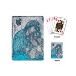 Mother Mary And Infant Jesus Christ  Blue Portrait Old Vintage Drawing Playing Cards (Mini) 