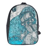 Mother Mary And Infant Jesus Christ  Blue Portrait Old Vintage Drawing School Bags (XL) 