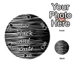 I love black and white Playing Cards 54 (Round) 