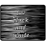 I love black and white Fleece Blanket (Medium) 