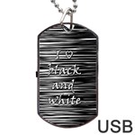 I love black and white Dog Tag USB Flash (One Side)