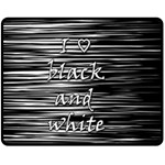 I love black and white Double Sided Fleece Blanket (Medium) 