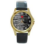 I love black and white 2 Round Gold Metal Watch