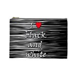 I love black and white 2 Cosmetic Bag (Large) 
