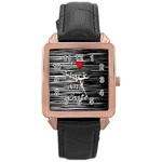 I love black and white 2 Rose Gold Leather Watch 
