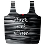I love black and white 2 Full Print Recycle Bags (L) 